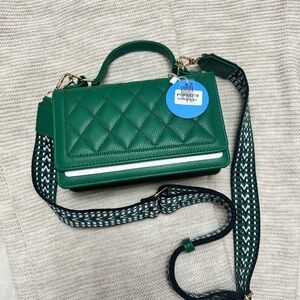 Green Quilted crossbody Handbag